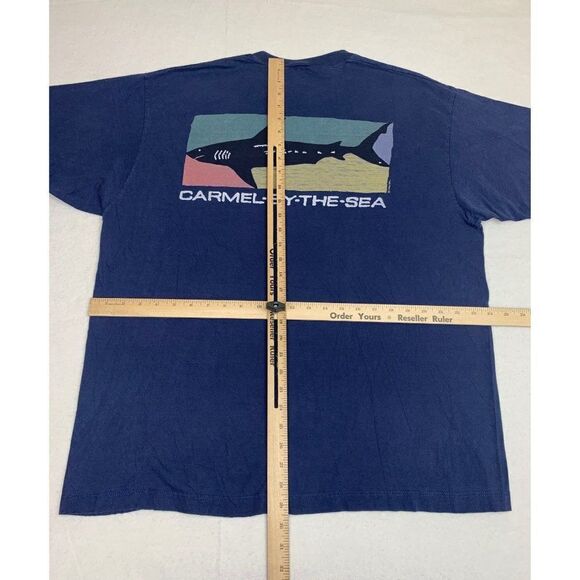 Vintage Carmel By The Sea Shark T-Shirt Blue XL Bay Area Monterey Ocean - Picture 5 of 8